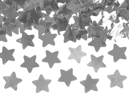 Konfeti plaukšķene "Sudraba zvaigznes" (60 cm)